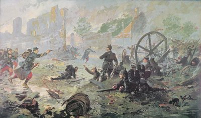 El ataque en Mailly-le-Camp, durante la Primera Batalla del Marne, 1914 de Paul Thiriat